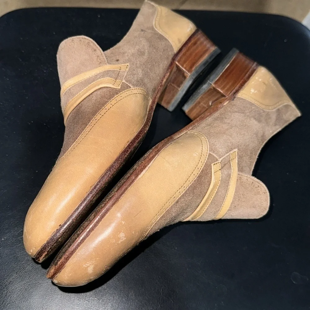 Pierre Cardin shoes men’s vintage slip on‎ loafers 7.5 leather tan suede